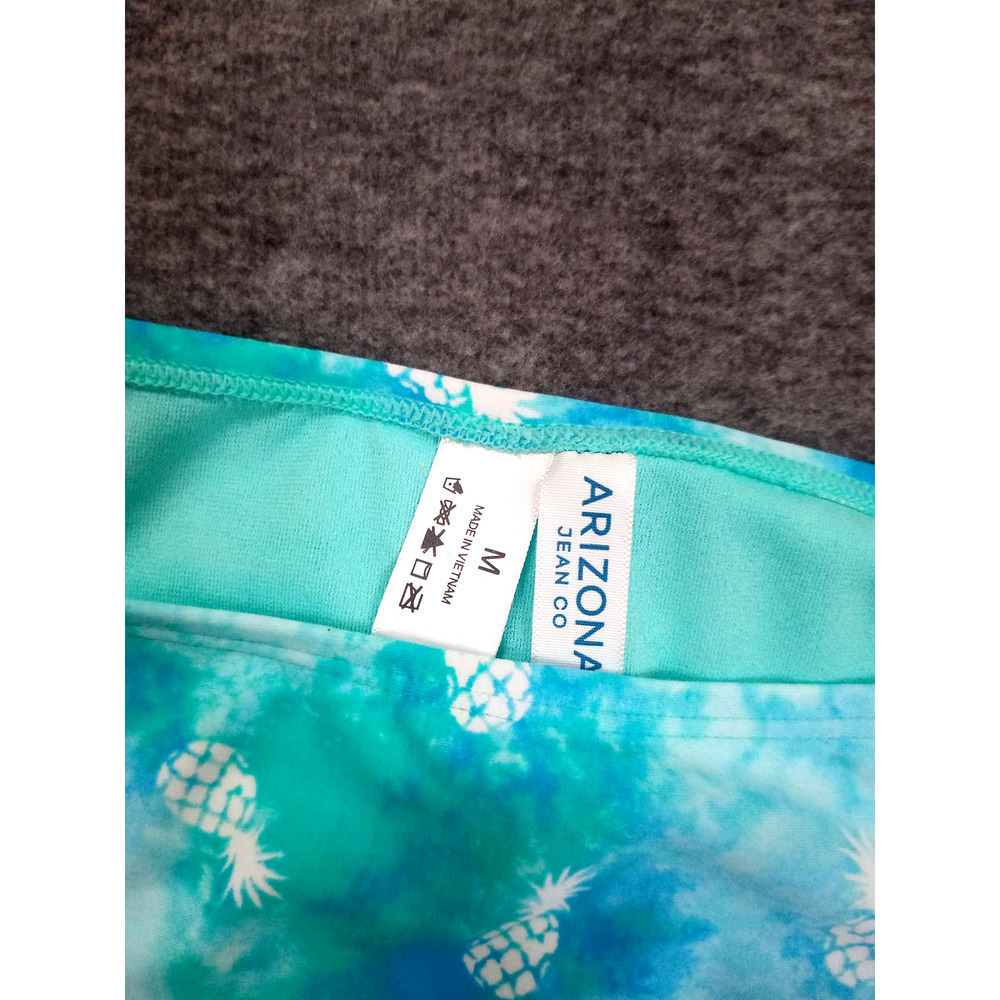 NWT Arizona Women Size M Blue Tie Dye Pineapple Hipster Bikini Swim Bottoms - Picture 5 of 7